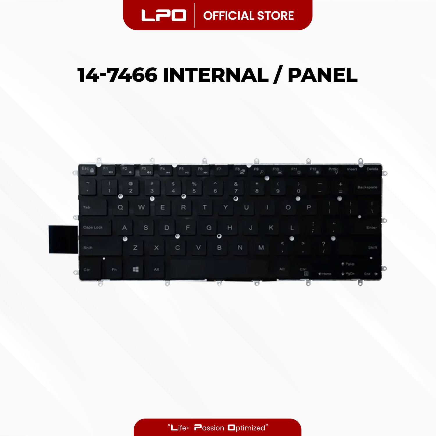 Laptop Keyboard DELL 14-7466 Internal / Panel Black US Compatible with Dell Inspiron 13 5368 5378