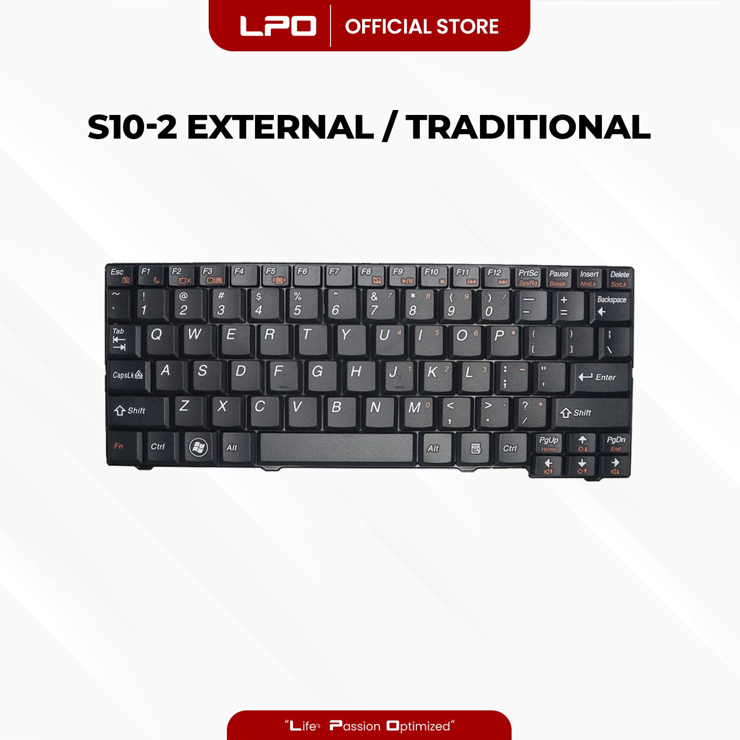 Laptop Keyboard LENOVO S10-2 External / Traditional Black US Compatible with Lenovo ideapad S10-2 S10-2C S10-3C S11 S100C 20027