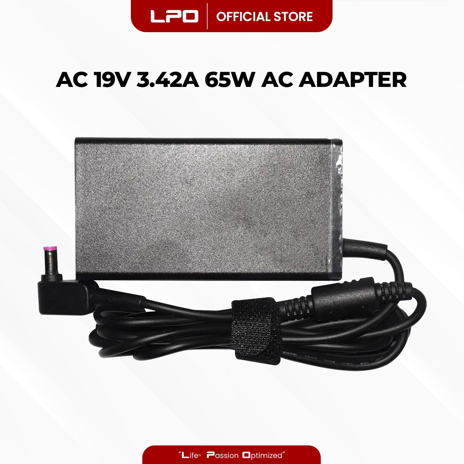 Laptop Charger Acer 19V 3.42A 65W Purple Pin 5.5mm x 1.7mm Compatible with Acer TravelMate B115, B115M, B113, B113-M
