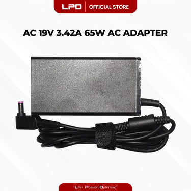 Laptop Charger Acer 19V 3.42A 65W Purple Pin 5.5mm x 1.7mm Compatible with Acer TravelMate B115, B115M, B113, B113-M