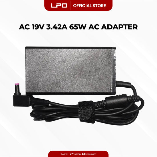 Laptop Charger Acer 19V 3.42A 65W Purple Pin 5.5mm x 1.7mm Compatible with Acer TravelMate B115, B115M, B113, B113-M