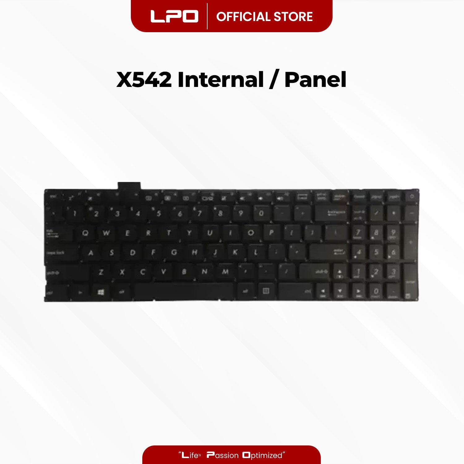 Laptop Keyboard ASUS X542 Internal / Panel Black US Compatible with Asus VivoBook X542 X542B X542BA