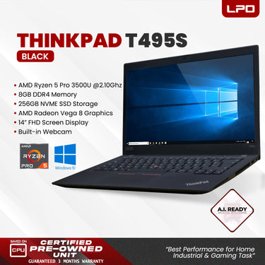 Laptop Lenovo Thinkpad T495S AMD Ryzen 5 Pro 3500U 2.10Ghz 8GB DDR4 256GB NVMe SSD AMD Radeon Vega 8 14.0