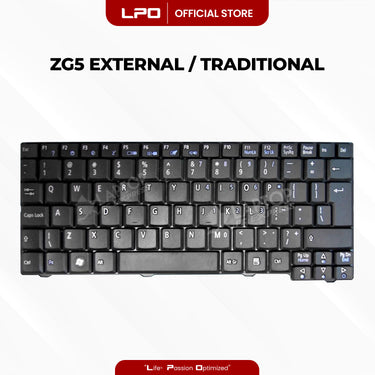 Laptop Keyboard ACER ZG5 External / Traditional Black US Compatible with Acer Aspire One ZG5 ZG6