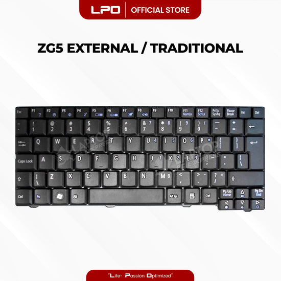 Laptop Keyboard ACER ZG5 External / Traditional Black US Compatible with Acer Aspire One ZG5 ZG6