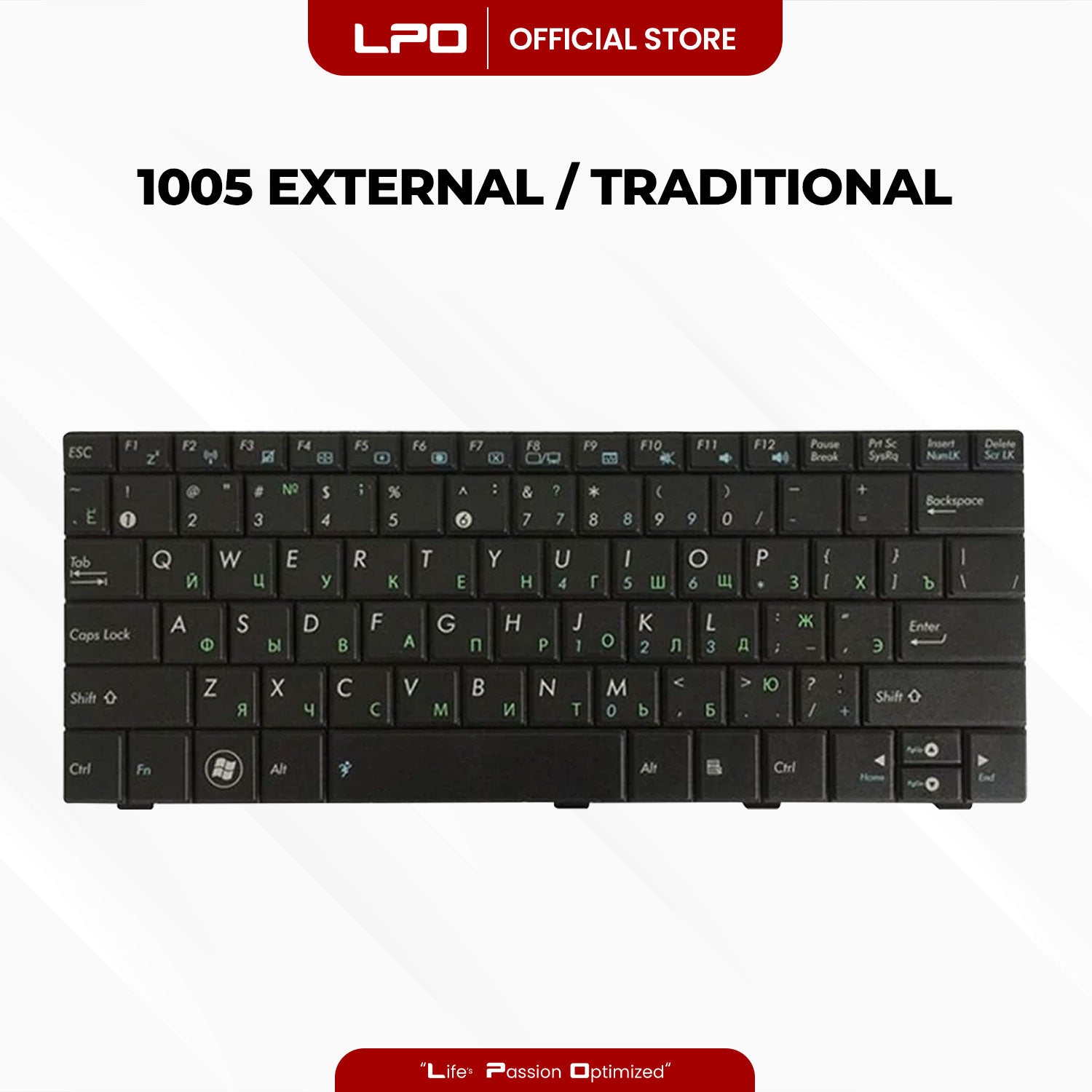 Laptop Keyboard ASUS 1005 External / Traditional Black US Compatible with Asus EEE PC 1005 HA