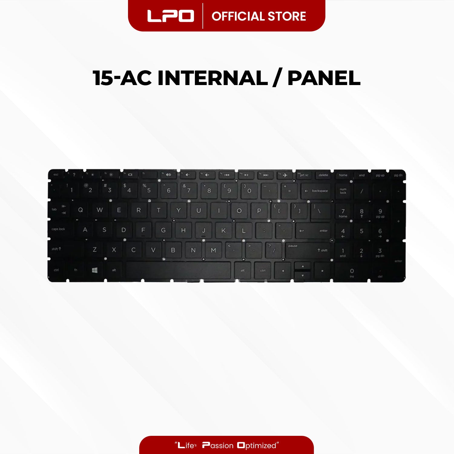 Laptop Keyboard HP 15-AC Internal / Panel Black US Compatible with HP Notebook 15-AC 15-AF