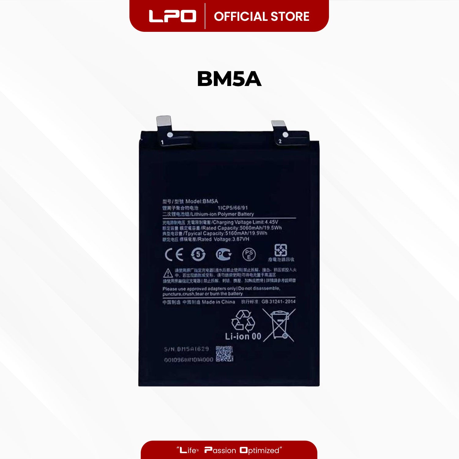 Cellphone Battery Xiaomi Redmi Note 11 Pro 5G 2022 BM5A Compatible with 21091116I, 2201116SG - LPO Laptop PC-Outlet
