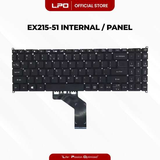 Laptop Keyboard ACER EX215-51 Internal Type / Panel Black US Compatible with Acer Extensa 15 EX215-51