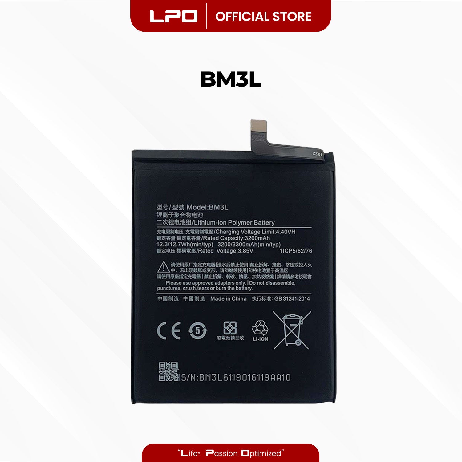 Cellphone Battery Xiaomi Mi 9 2019 BM3L Compatible with M1902F1G - LPO Laptop PC-Outlet