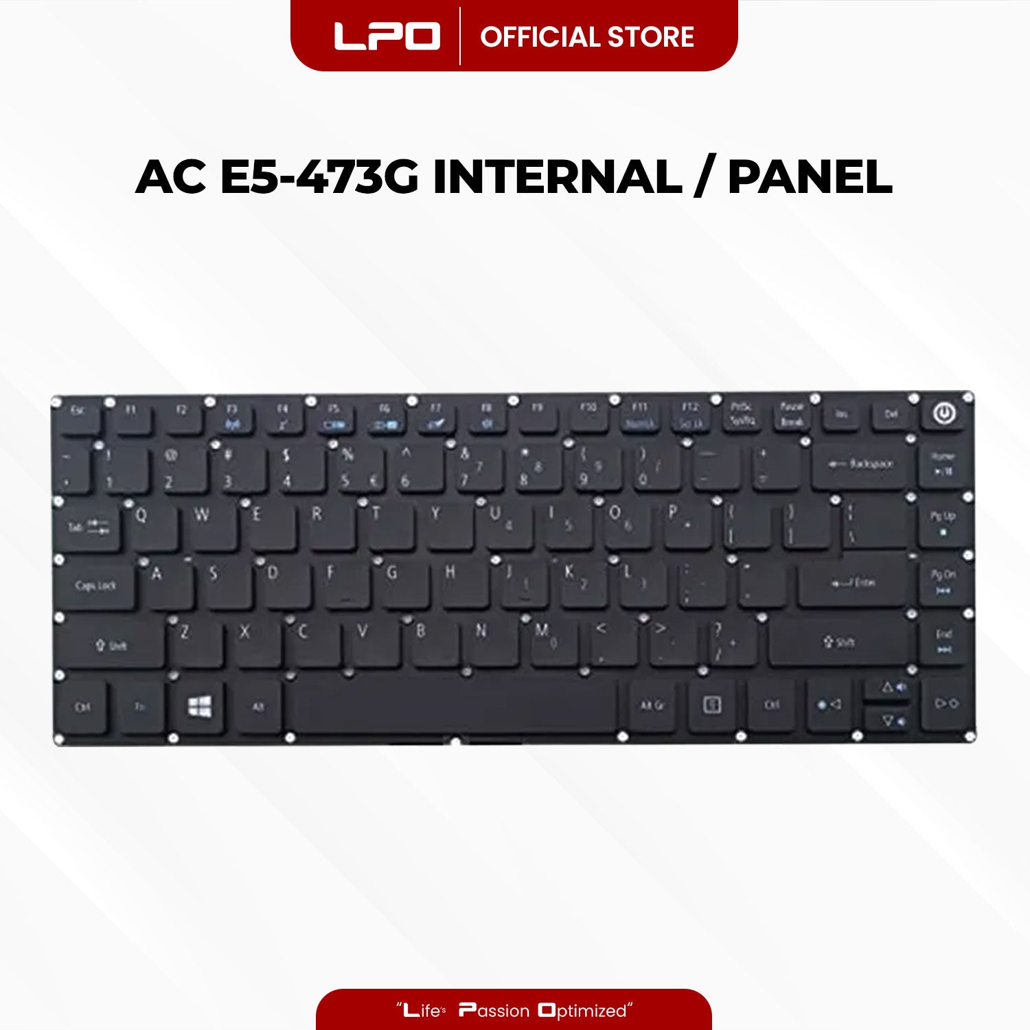 Laptop Keyboard ACER E5-473 Internal Type / Panel Black US Compatible with Acer E5-473 E5-473G