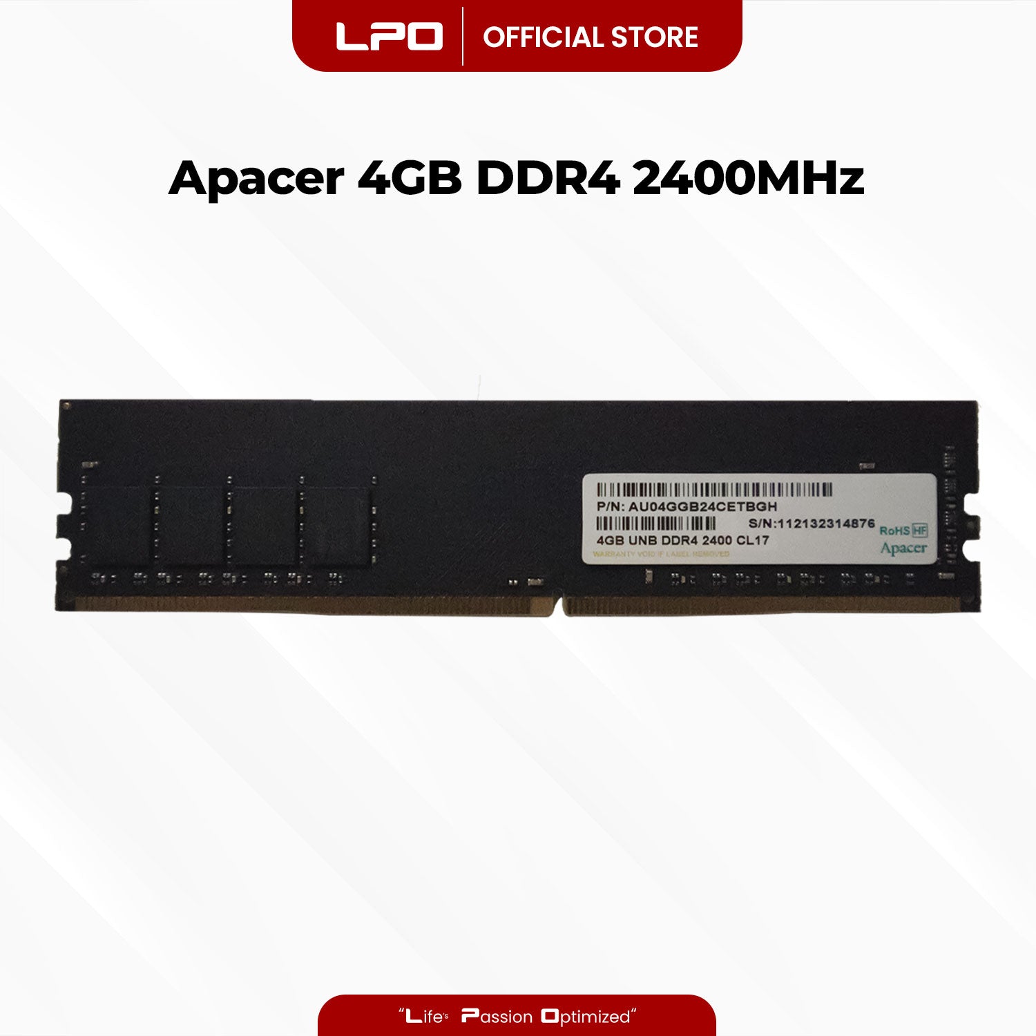 Apacer 4GB DDR4 2400MHz DIMM for Desktop RAM