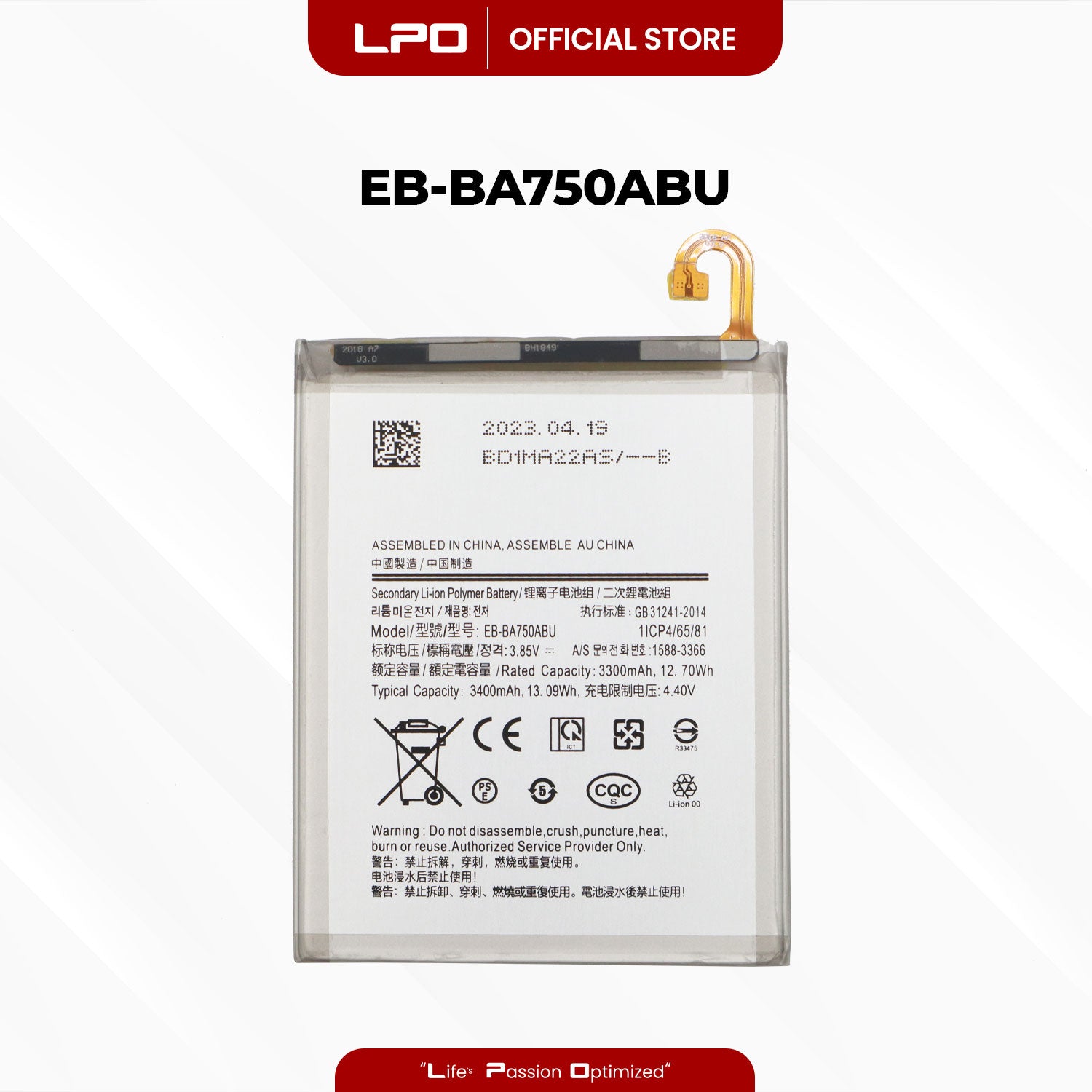Cellphone Battery	Samsung Galaxy A10 2019 EB-BA750ABU Compatible with SM-A105F, SM-A105G