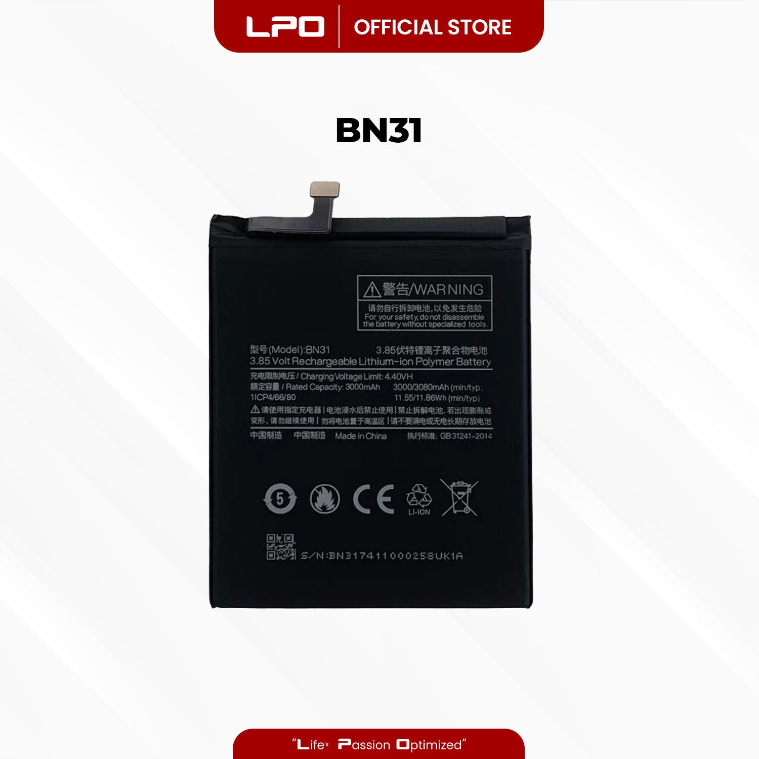 Cellphone Battery Xiaomi Mi A1 2017 BN31 Compatible with MDG2, MDI2 - LPO Laptop PC-Outlet
