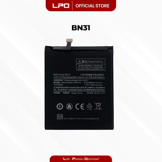 Cellphone Battery Xiaomi Mi A1 2017 BN31 Compatible with MDG2, MDI2 - LPO Laptop PC-Outlet