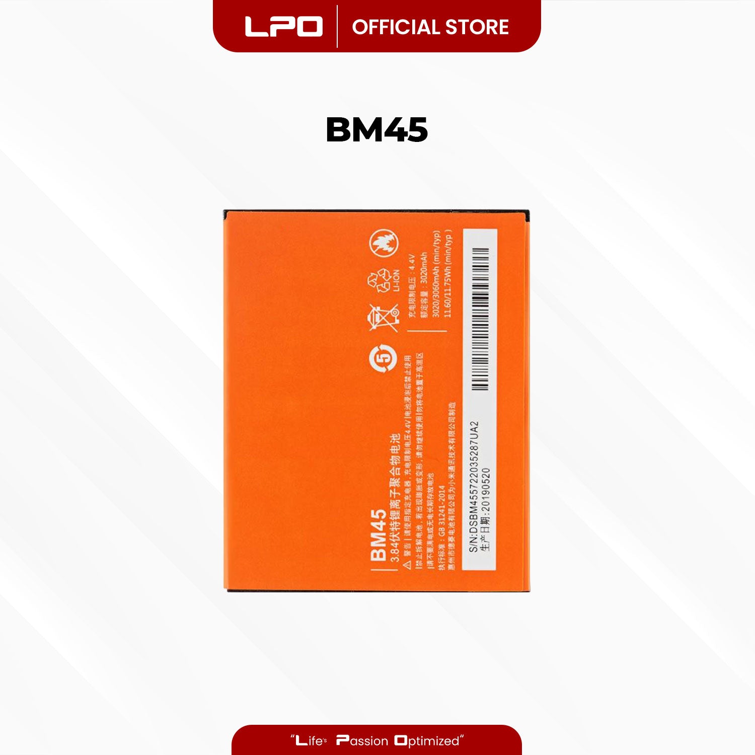 Cellphone Battery Xiaomi Redmi Note 2 2015 BM45 Compatible with 2015051 - LPO Laptop PC-Outlet