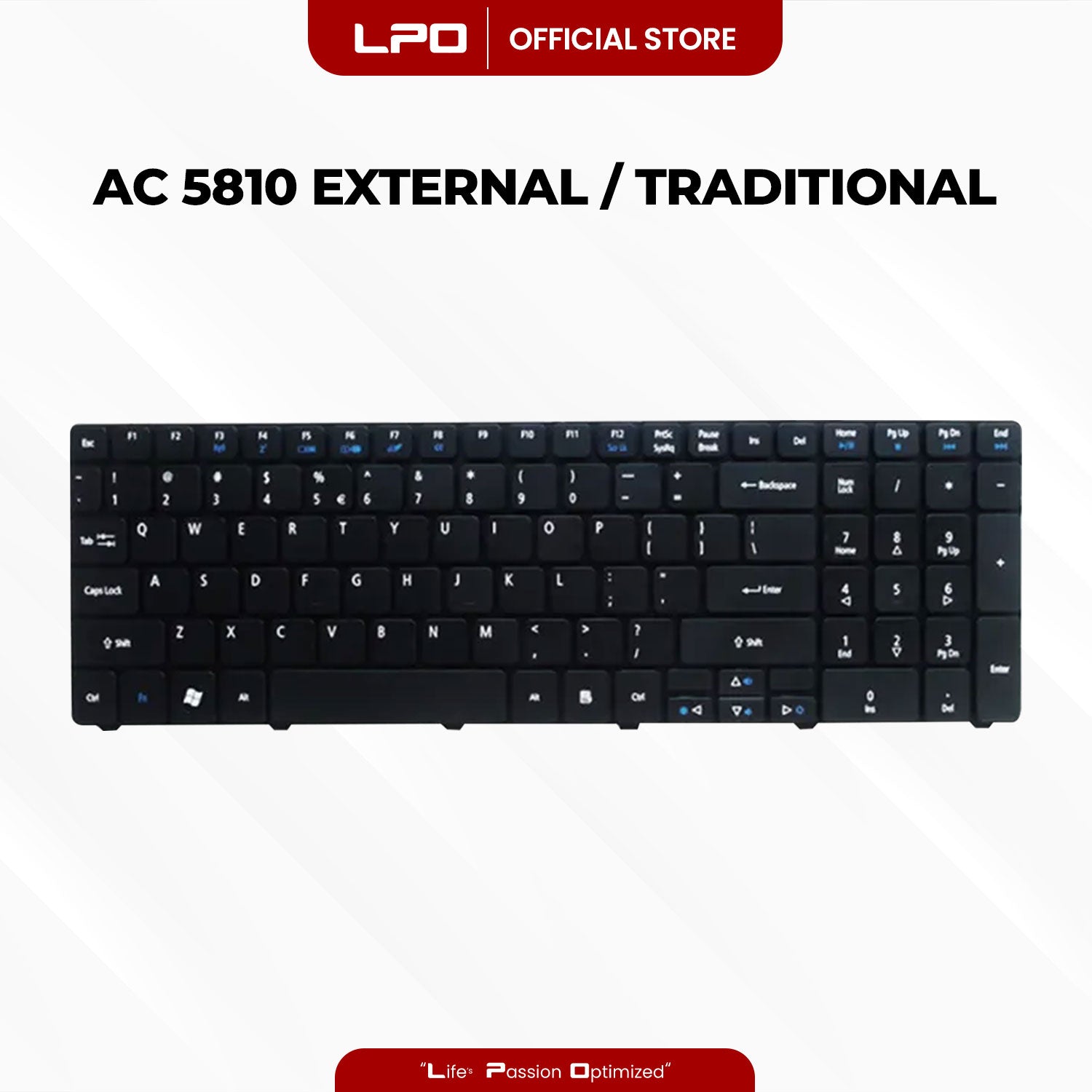 Laptop Keyboard ACER 5810 External Type / Traditional Black US Compatible with Acer 5810 5810T
