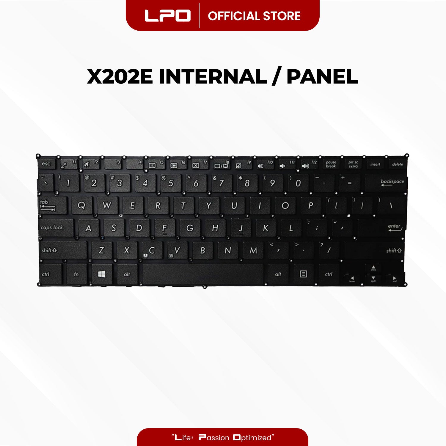 Laptop Keyboard ASUS X202E Internal / Panel Black US Compatible with Asus VivoBook X201 X201E