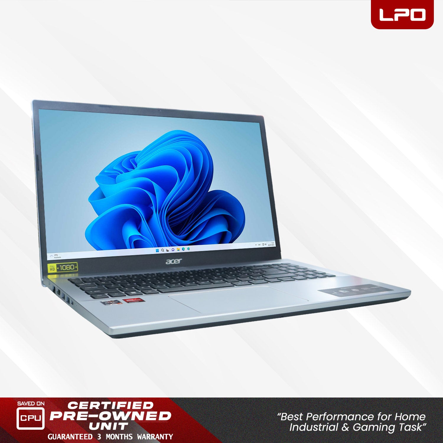 LPO Laptop Acer Aspire 3 A315-44P RYZEN 7 5700U @4.3Ghz 16GB DDR4 512GB SSD Win 11 Pro 15.6