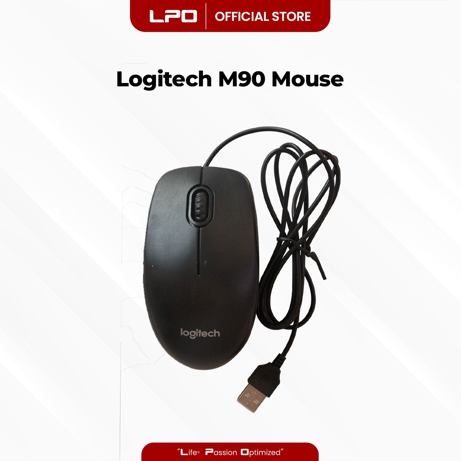 Logitech M90 Corded Mouse For PC Laptop Computer