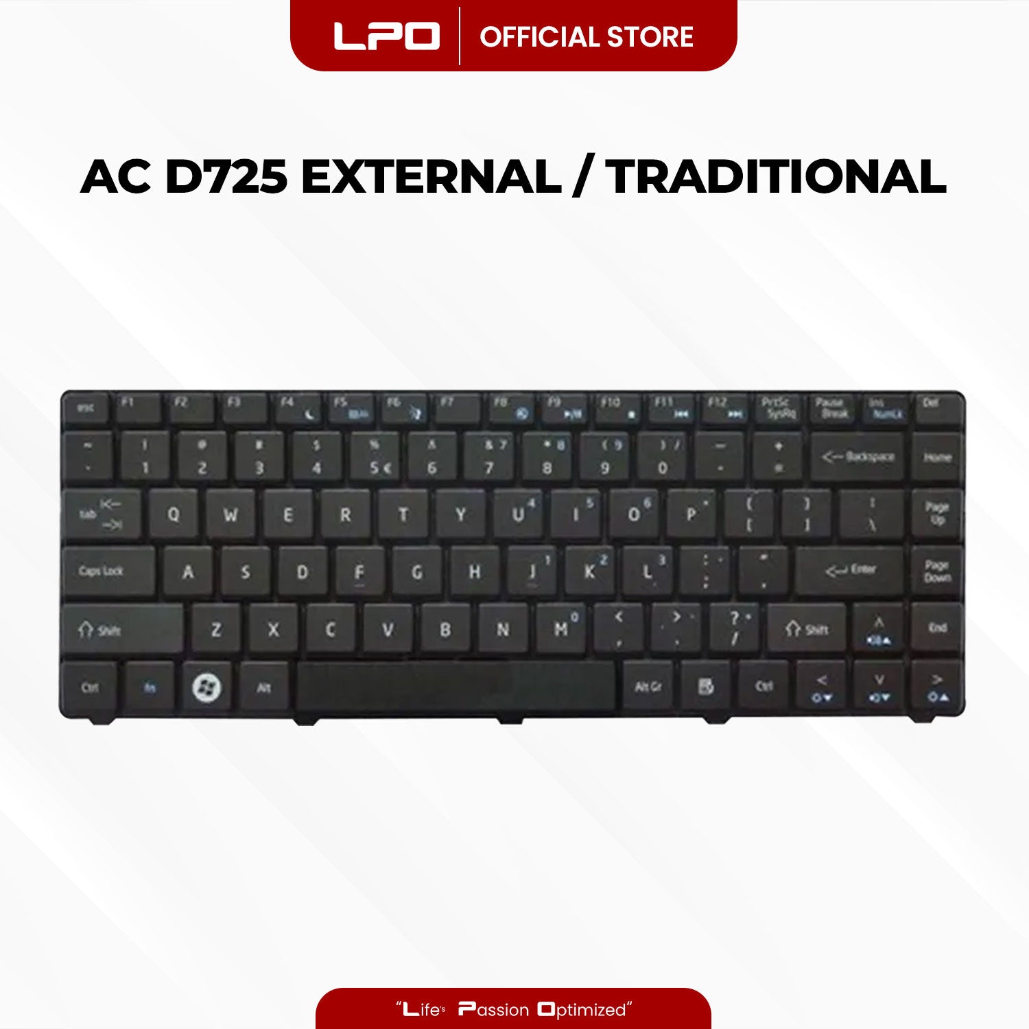 Laptop Keyboard ACER D725 External Type / Traditional Black US Compatible with Acer Emachines D252, D725