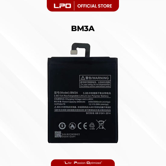 Cellphone Battery Xiaomi Mi Note 3 2017 BM3A Compatible with Xiaomi Mi Note 3 2017, MCE8 - LPO Laptop PC-Outlet
