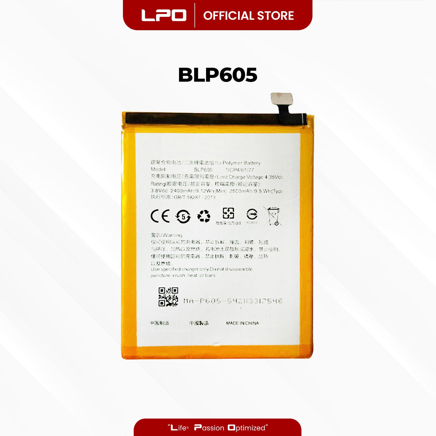 Cellphone Battery	Oppo F1 / A33 BLP605 Compatible with Oppo F1, F1F, A33, A33 Neo 7