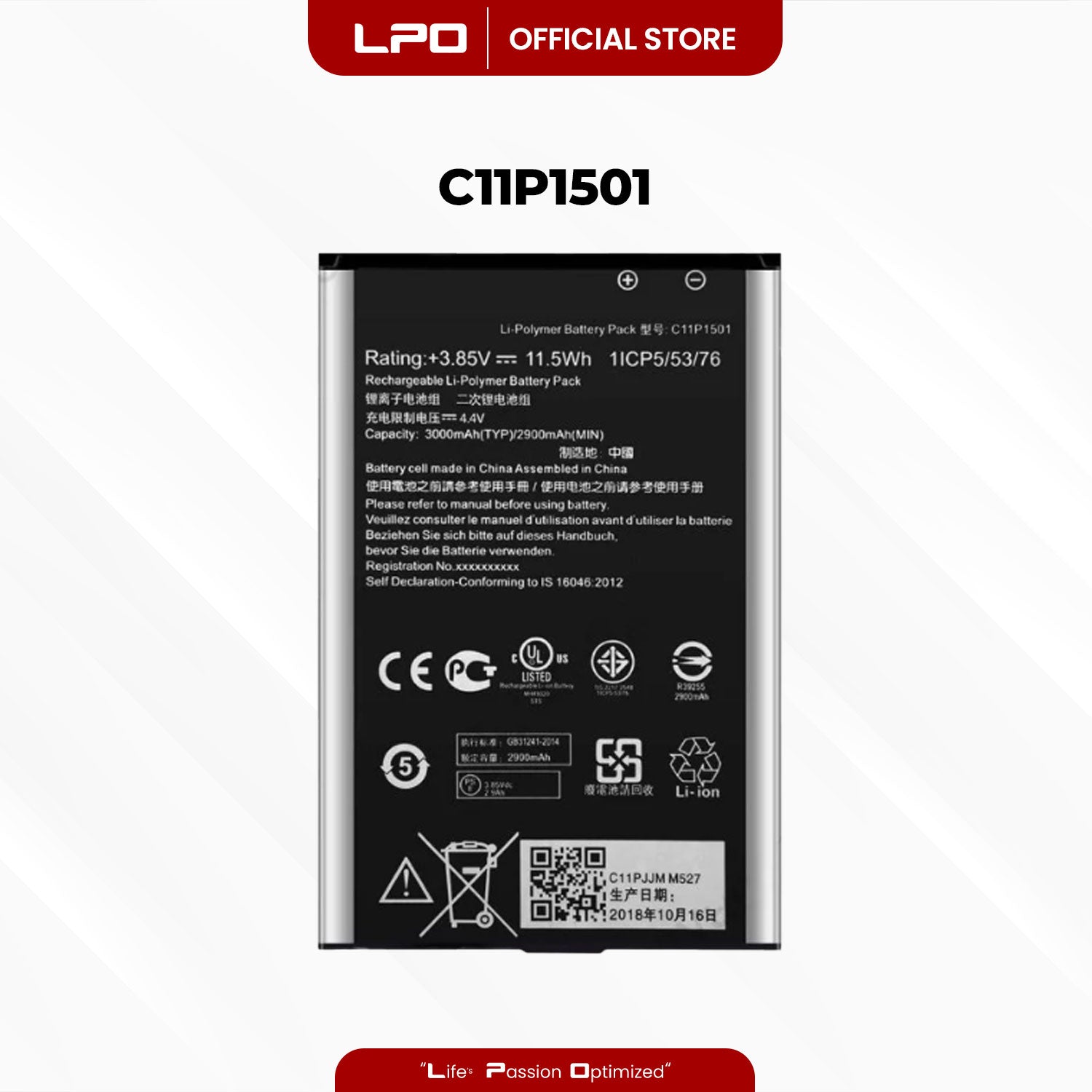 Cellphone Battery	Asus Zenfone 2 Laser 2015	C11P1501 Compatible with Asus Zenfone 2 Laser