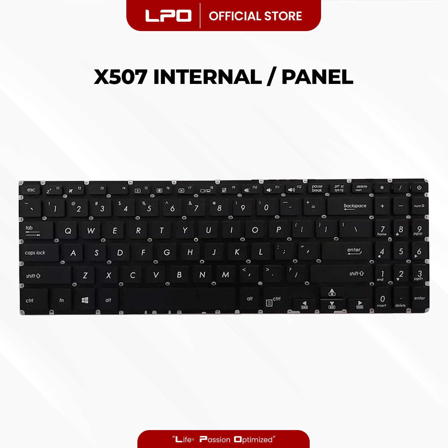 Laptop Keyboard ASUS X507 Internal / Panel Black US Compatible with Asus X507 X507MA X507U X507UA X507UB