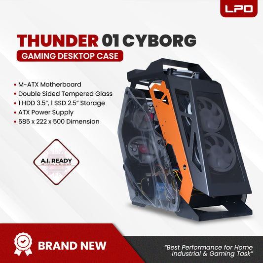 Inplay Thunder 01 PC Case Cool Design Shaped Gaming PC Case RGB Light Panel For Desktop PC