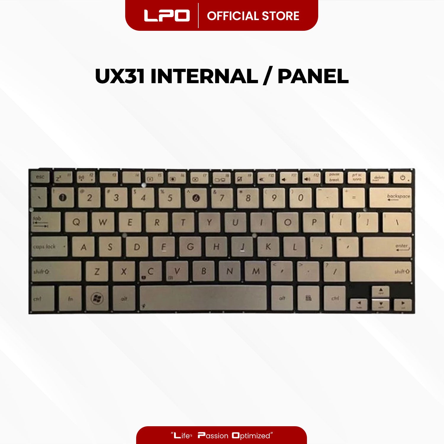 Laptop Keyboard ASUS UX31 Internal / Panel SILVER US Compatible with Asus UX31E UX31A UX31