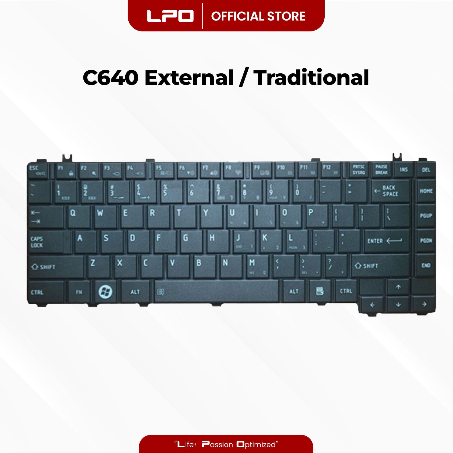 Laptop Keyboard TOSHIBA C640 External / Traditional Black US Compatible with Toshiba Satellite C600
