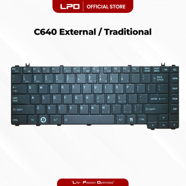 Laptop Keyboard TOSHIBA C640 External / Traditional Black US Compatible with Toshiba Satellite C600