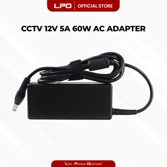 CCTV 12V 5A 60W Common Pin 5.5mm x 2.5mm Compatible with CCTV Camera, LED Monitor and other electronics equipment.
