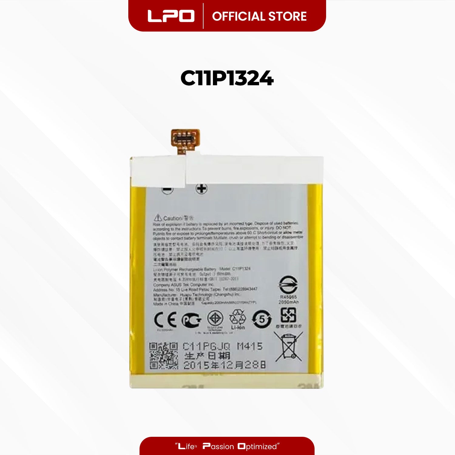 Cellphone Battery Asus ZenFone 5 ZE620KL 2018 C11P1324 Compatible with X00QD, ZE620KL