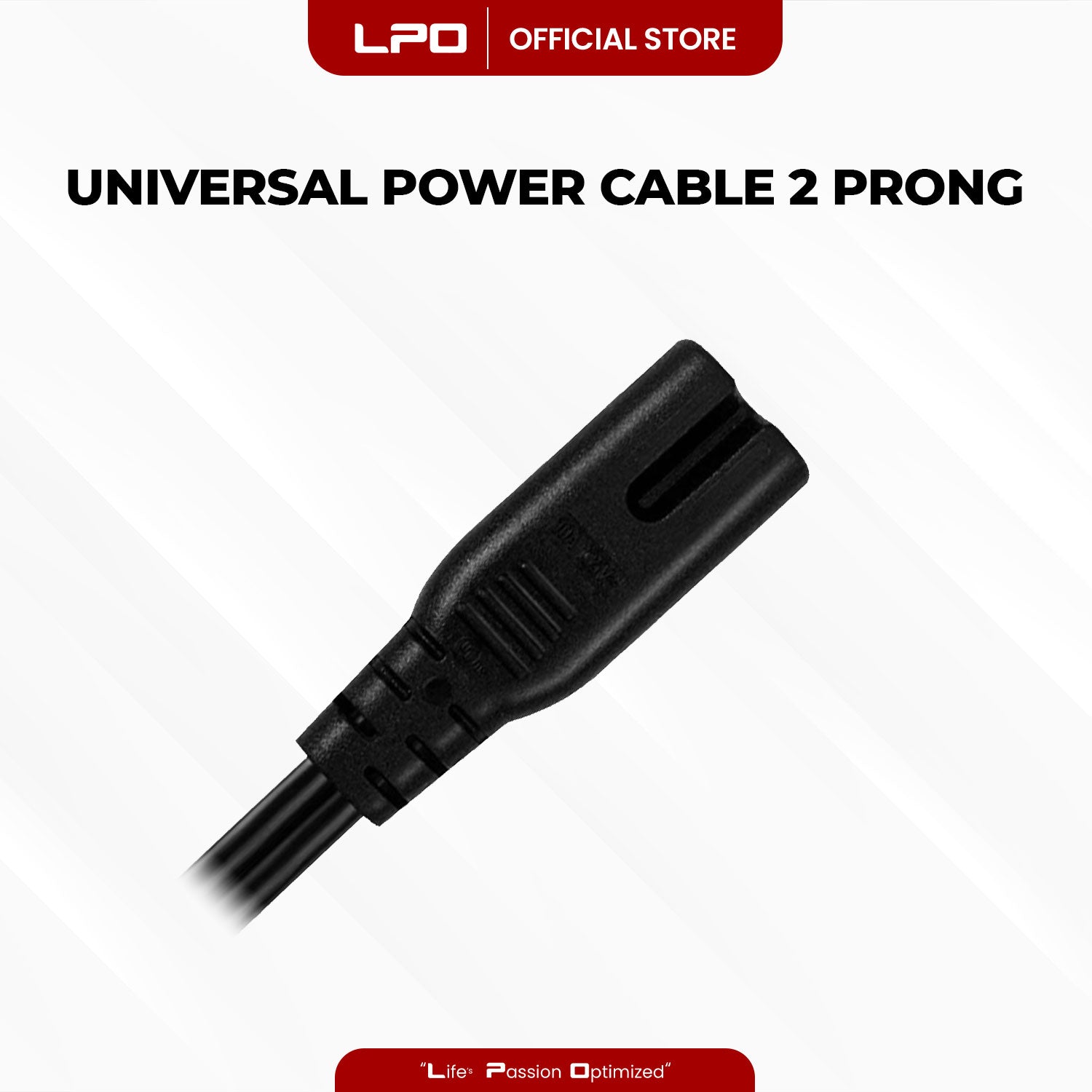 Power Cord 2 Prongs LED LCD TV Samsung LG Sharp Canon Pixma Hp Brother Epson Lexmark Printer - LPO Laptop PC-Outlet