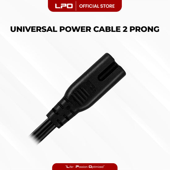Power Cord 2 Prongs LED LCD TV Samsung LG Sharp Canon Pixma Hp Brother Epson Lexmark Printer - LPO Laptop PC-Outlet