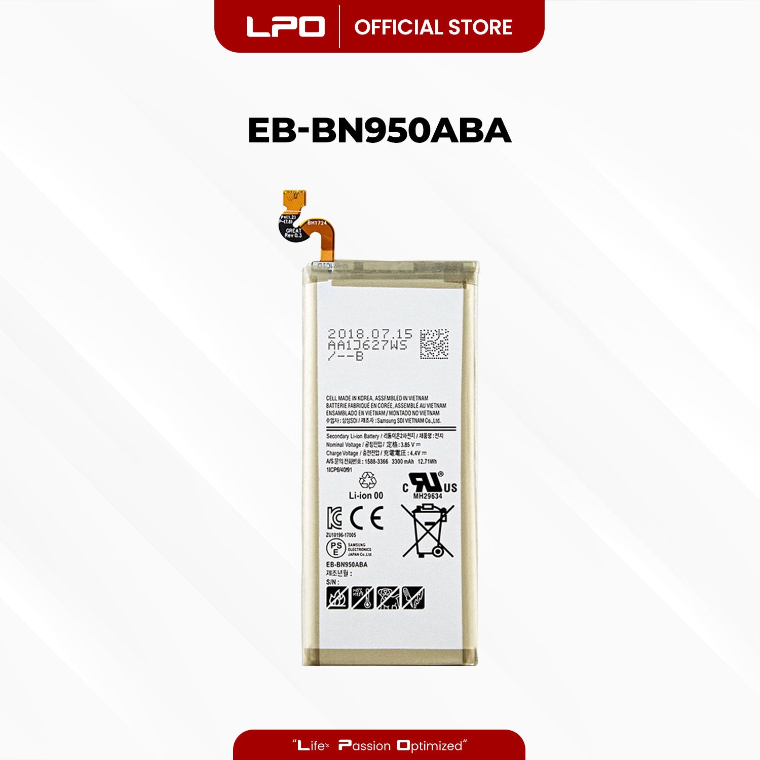 Cellphone Battery Samsung Galaxy Note 8 2017 EB-BN950ABA Compatible with SM-N950F