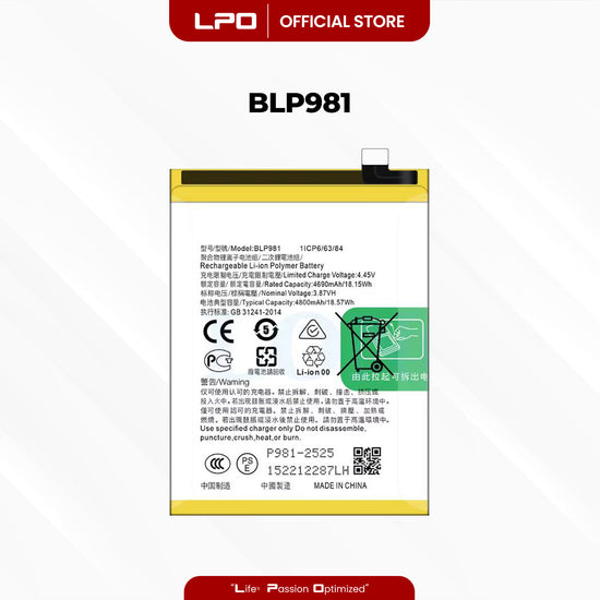 Cellphone Battery	Oppo Reno8 T 5G 2023 BLP981 Compatible with CPH2505