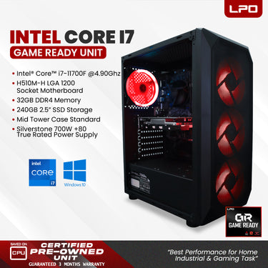 Gaming Unit Intel Core i7-11700F 4.90Ghz H510M-H LGA 1200 Socket Motherboard 32GB DDR4 240GB 2.5