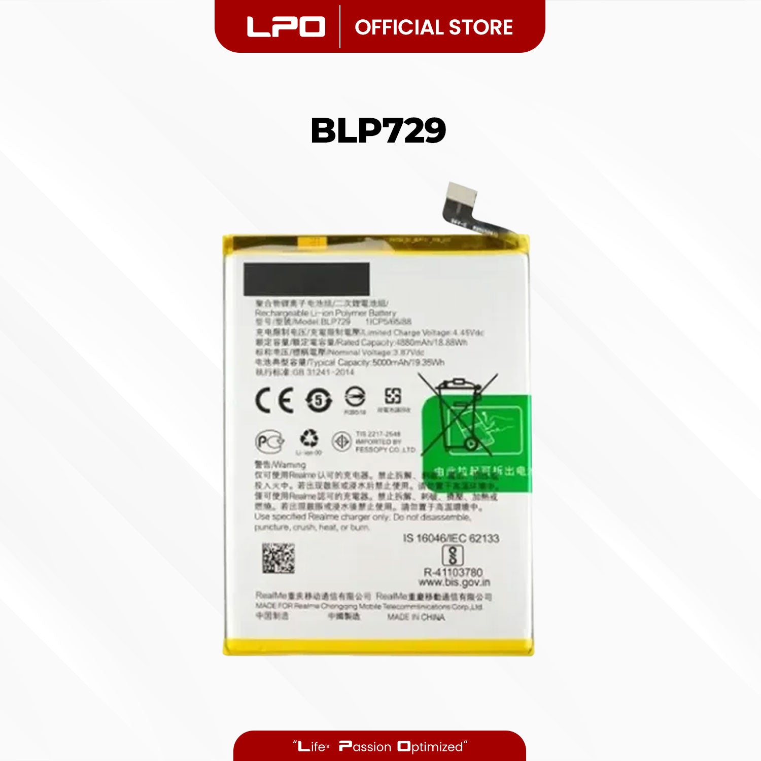 Cellphone Battery	Realme C3 2020 BLP729 Compatible with Realme 5s, 5i, C11, C3i