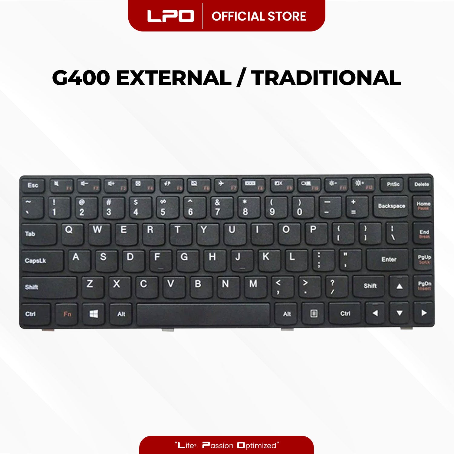 Laptop Keyboard LENOVO G400 External / Traditional Black US Compatible with Lenovo Ideapad G405A G405 G410