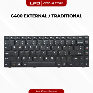 Laptop Keyboard LENOVO G400 External / Traditional Black US Compatible with Lenovo Ideapad G405A G405 G410