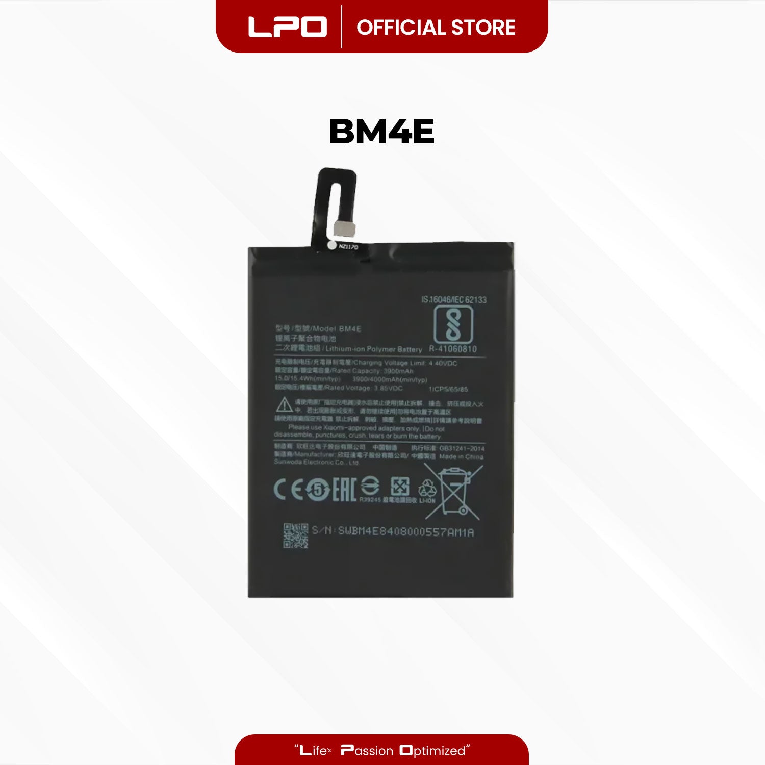 Cellphone Battery Xiaomi Pocophone F1 2018 BM4E Compatible with M1805E10A, POCO F1 - LPO Laptop PC-Outlet