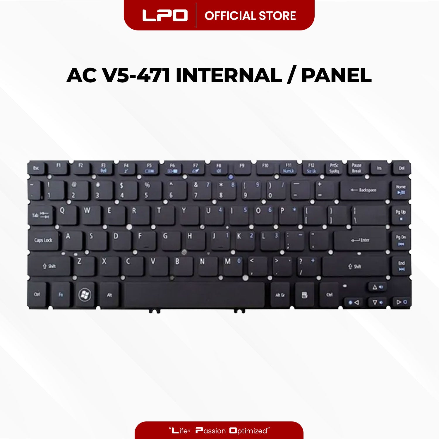 Laptop Keyboard ACER V5-471 Internal Type / Panel Black US Compatible with Acer V5-471P, V5-471 V5-471G