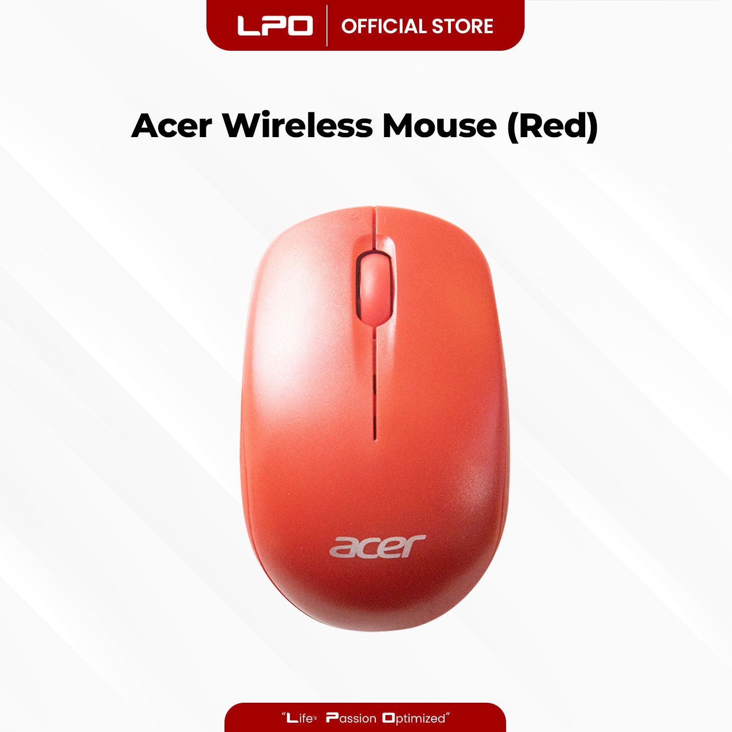 Acer WM126 Wireless Mouse Red with USB Receiver For PC Laptop Computer