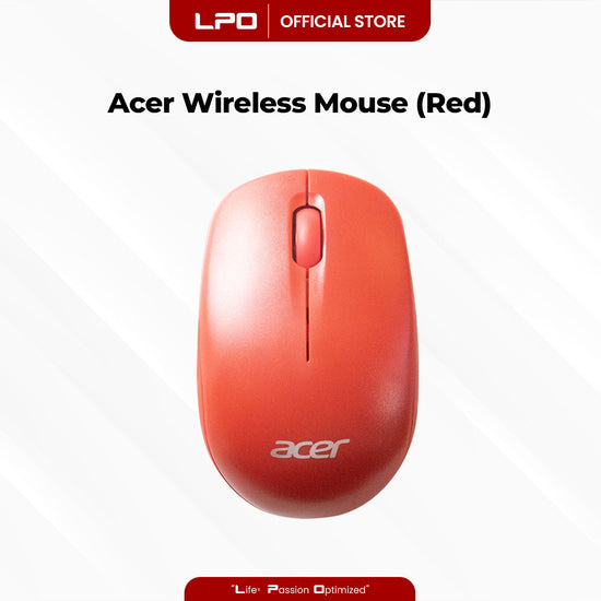 Acer WM126 Wireless Mouse Red with USB Receiver For PC Laptop Computer