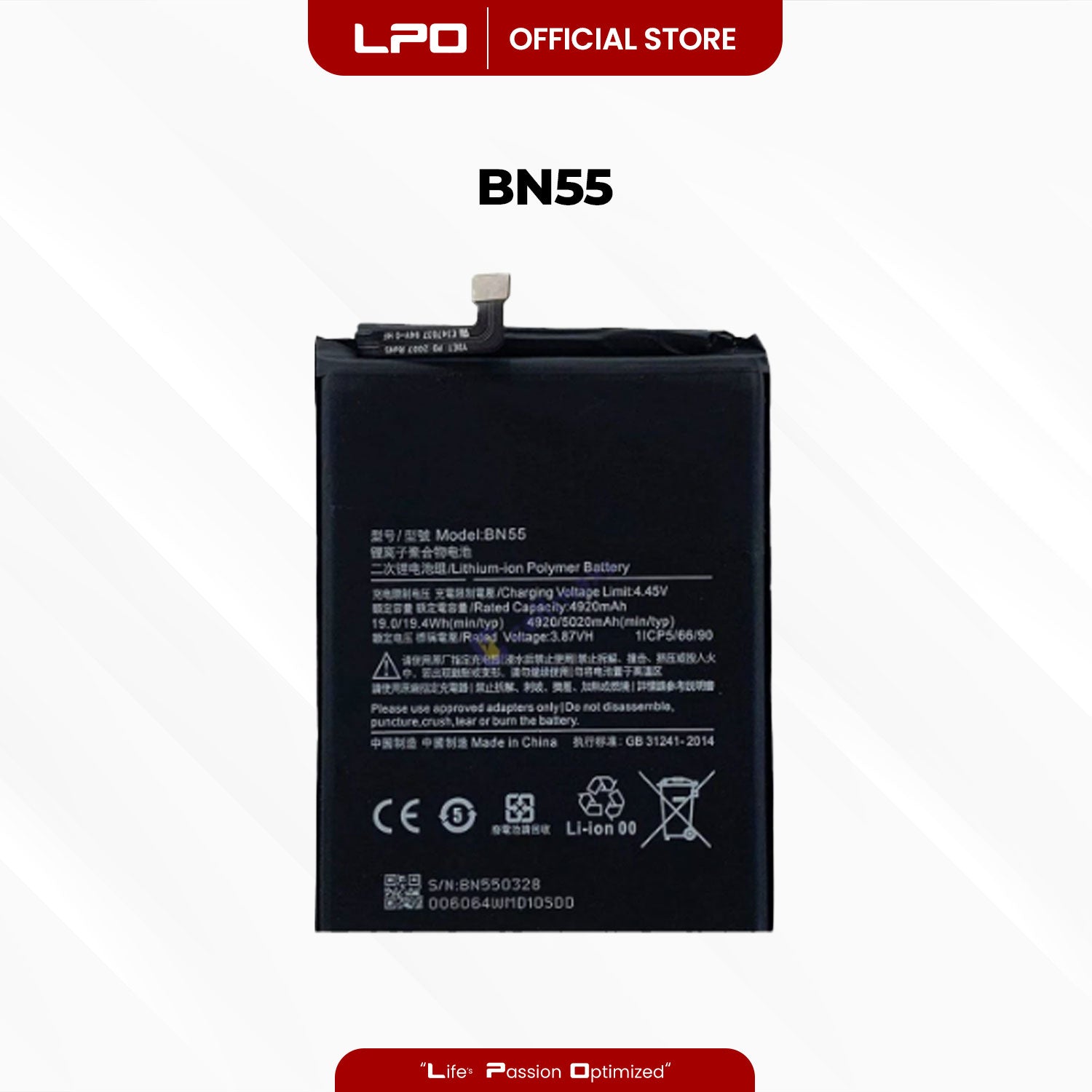 Cellphone Battery Xiaomi Redmi Note 9S 2020 BN55 Compatible with M2003J6A1G - LPO Laptop PC-Outlet