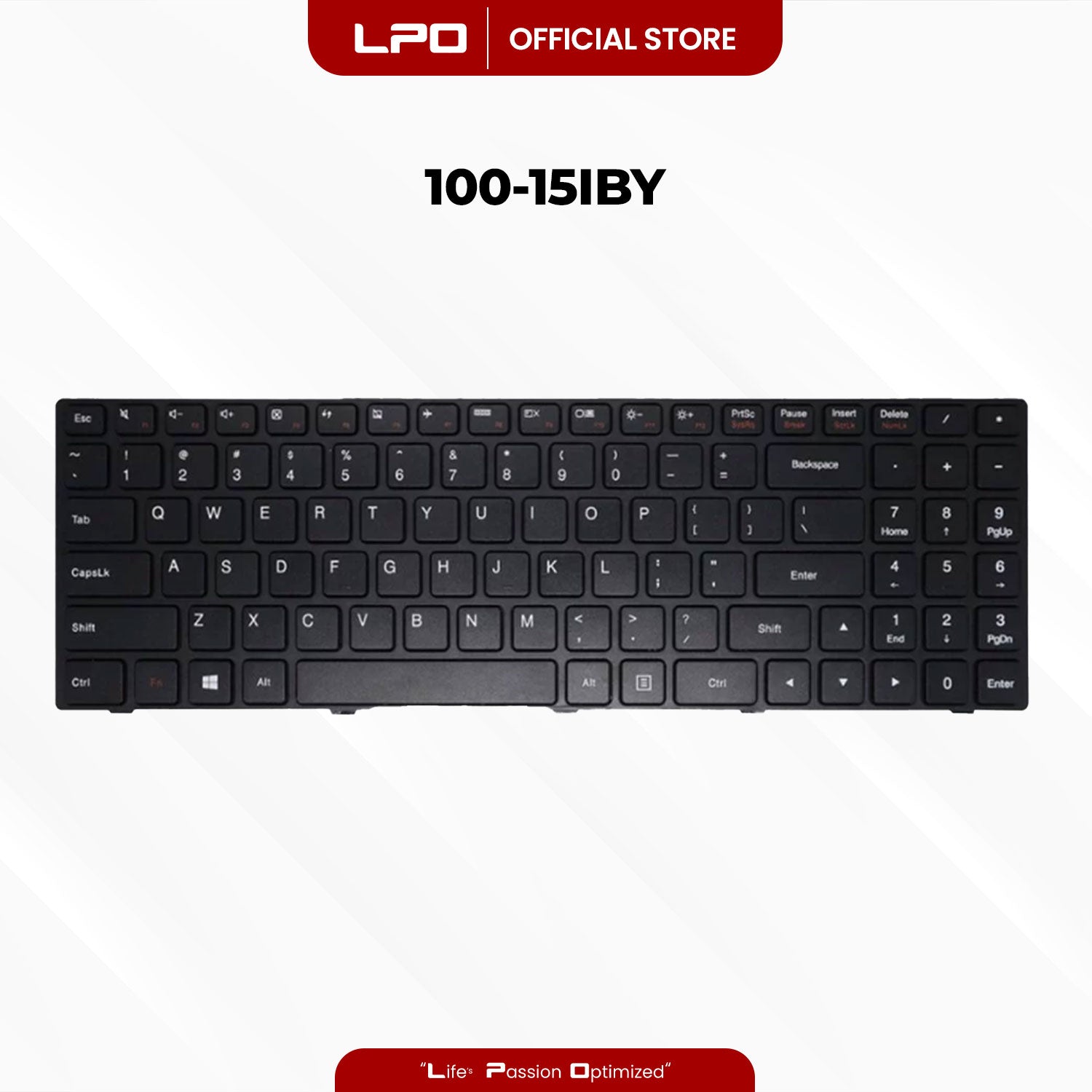 Laptop Keyboard LENOVO 100-15IBY External / Traditional Black US Compatible with Lenovo Ideapad 100-15IBY