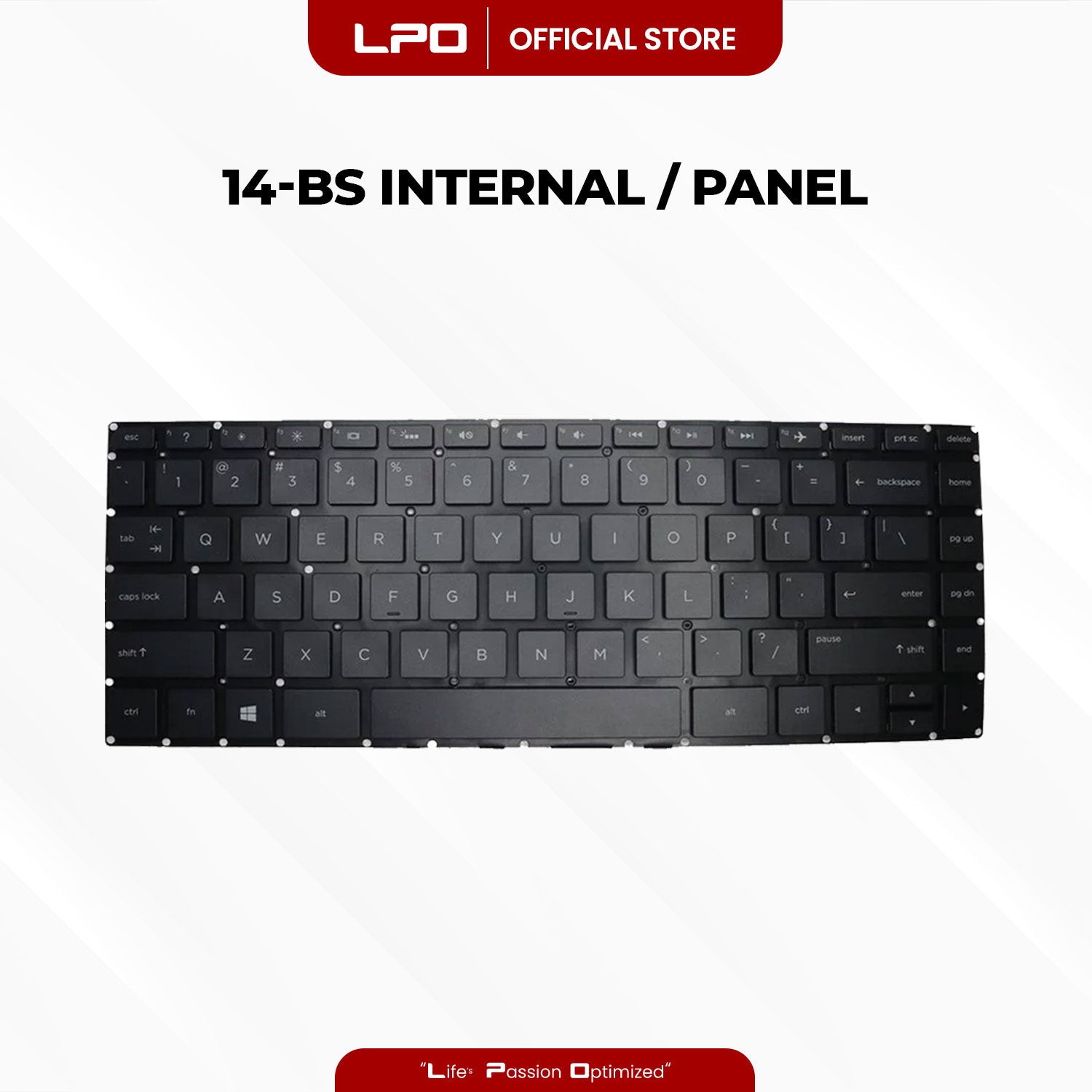 Laptop Keyboard HP	14-BS Internal / Panel Black US Compatible with HP 14-BS Series 14-BS033TX 14-BS104NT